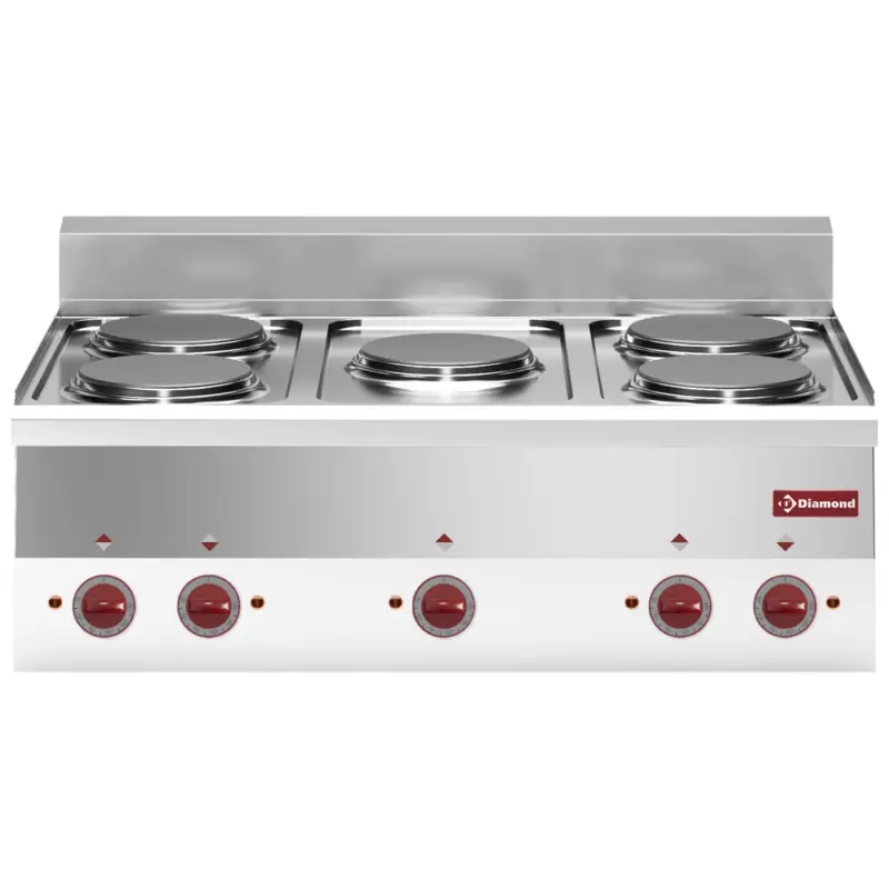 Seizoensaanbieding Diamond Fornuis | PRO 600 | Tafelmodel | Elektrisch | 5 Kookpunten | 10kW | 400V | 900x600x280/400mm