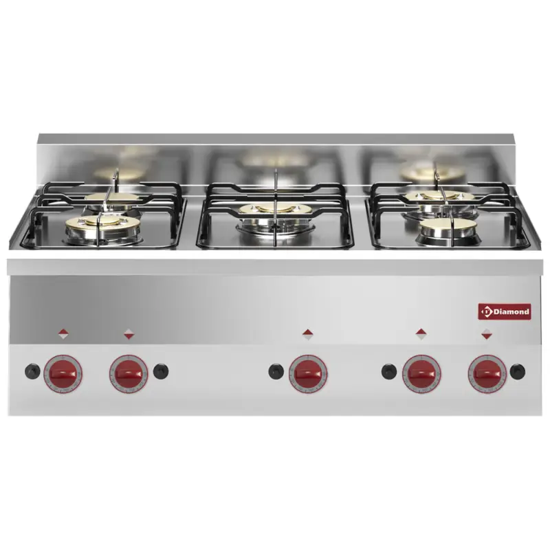 Fabrieksprijs Diamond Fornuis | Pro 600 | Tafelmodel | Gas | 5 Branders | 17.4kw | 900x600x280/400mm