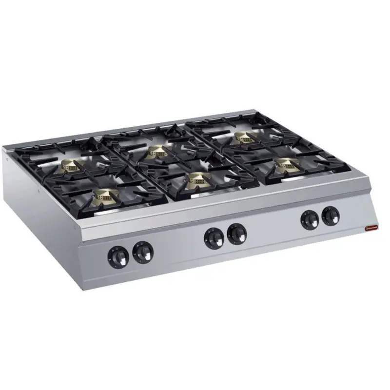 Diamond Gasfornuis | 6 Branders | Top | 2x 10kw + 4x 6kw | 1200x900x250/320(h)mm Flitsaanbieding