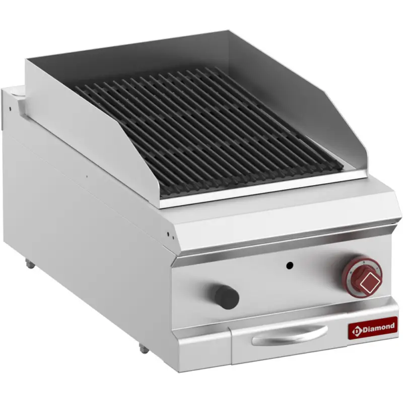 Beperkte Voorraad Diamond Lavasteengrill | OPTIMA 700 | Gas | Gietijzer Oppervlak | 7.5kW | Piëzo Ontsteking | 400x700x250/320mm