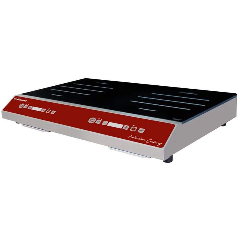 Diamond Horeca Inductieplaat | 2 Kookzones | 230v | Tactiele Toetsen | 560x360x105mm Seizoensaanbieding