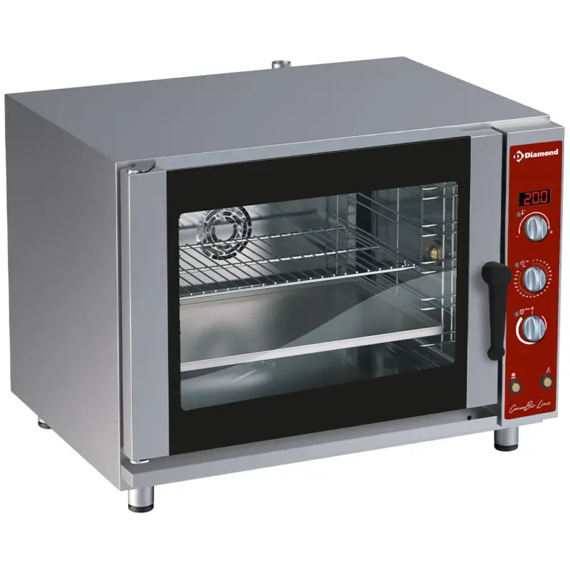 Hoge Kwaliteit Diamond Heteluchtoven | 5 Niveaus GN | 400v | Bevochtiging Automatisch | 920x750x700mm
