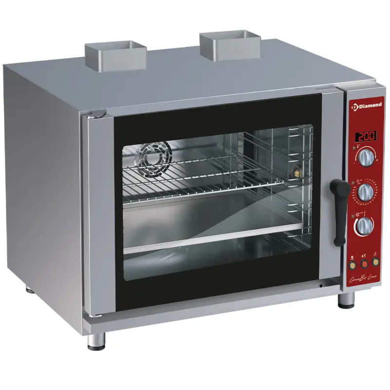 Diamond Heteluchtoven Op Gas | 5 Niveaus (en/GN) | Bevochtiging Automatisch | 920x810x760mm Veilige Betaling