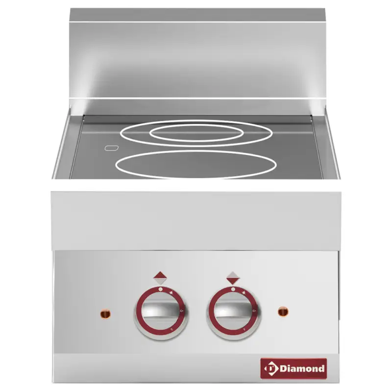 Diamond Glaskeramisch Fornuis | ALPHA 650 | Tafelmodel | Elektrisch Infrarood | 2 Kookpunten | 4.6kW | 400V | 400x650x280/380mm Weekendaanbieding