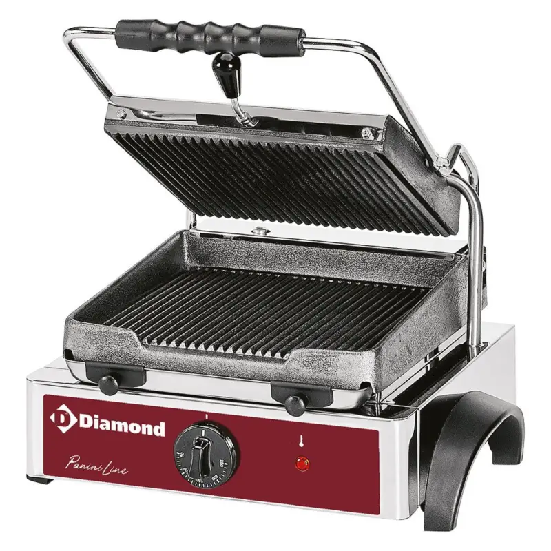 Direct Beschikbaar Elektrische panini grill, geribde platen