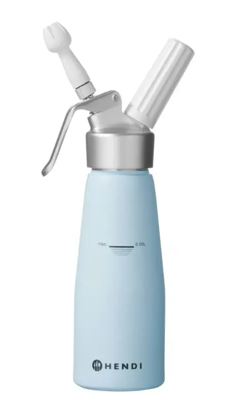 HENDI - Slagroomapparaat - Pastelblauw - 0,5L Favoriet