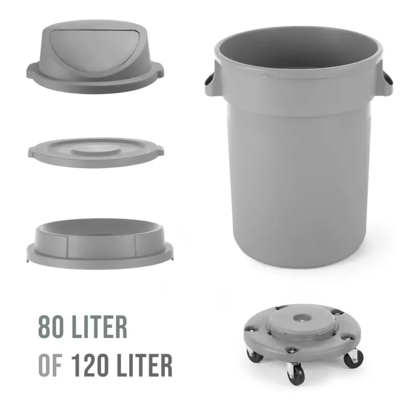 Nu Kopen AmerBox - Ronde afvalbak - 80L of 120L - Extra accessoires mogelijk
