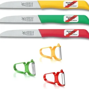 Bestseller Robert Herder - Groentemes set Klassiker 1966 - RVS - Rood/Groen - 3x 8,5 cm + Rapid Dunschillers