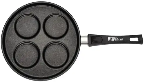 Eurolux - Ei-/Pannenkoekenpan - Met Afneembare Steel - Zwart - Ø 26 cm Koopje