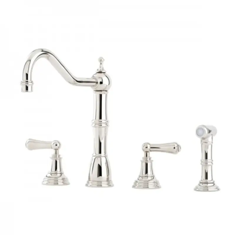 Actieprijs P&R Mayfair London Alsace 3 gats keukenkraan met handdouche Geborsteld Messing