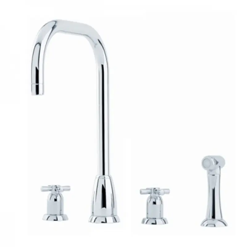Beperkt Aanbod P&R Mayfair London Callisto 3 gats keukenkraan "U" vorm met handdouche Chroom