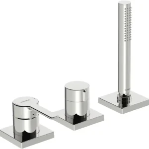 Bestseller Hansa Hansaronda 3-gats afbouwset badrand tbv Fill, vierkante rozetten Chroom