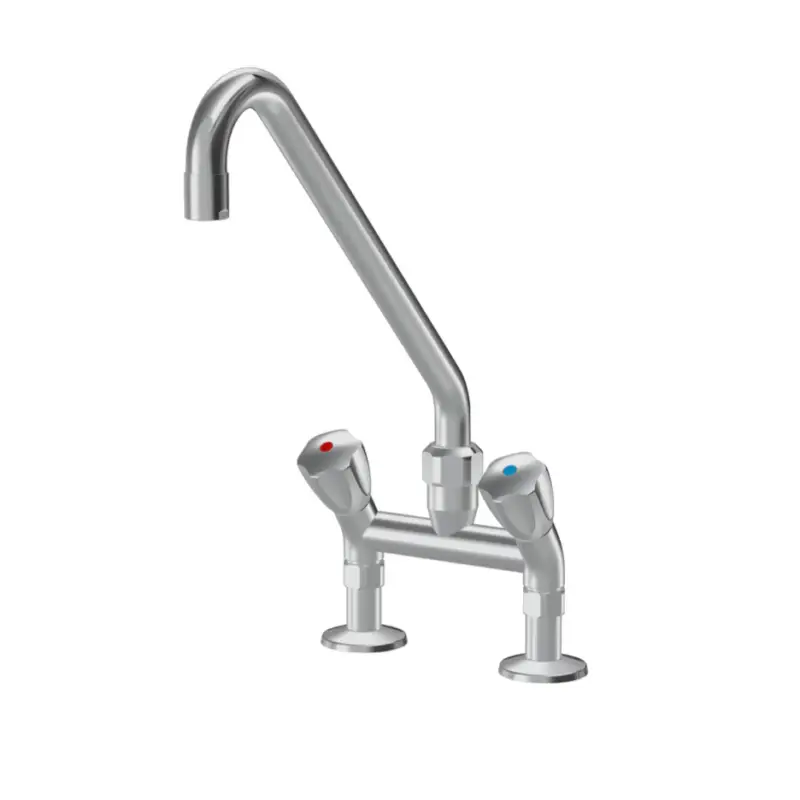Aanbieding KWC Gastro Grootkeuken mengkraan 2-gats, 2-greeps, voorsprong 300, hoh 153mm chroom Chroom