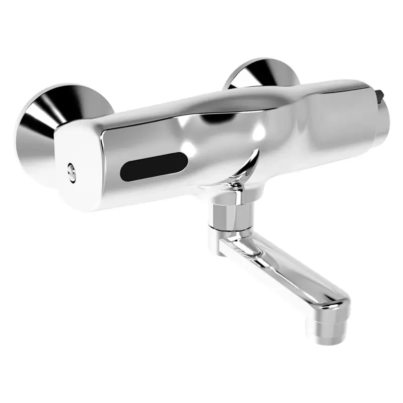 Korting Hansa Hansaelectra Keuken / wastafelkraan met elektronische bediening hoh 15cm met 100mm uitloop Chroom
