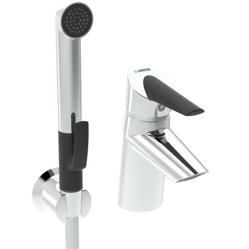Hansa Hansafit Wastafelkraan met thermostatisch geregelde losse knijpdouche Chroom Merkproduct