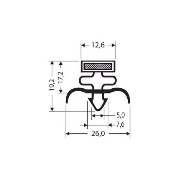 Linum PVC indrukprofiel met magneetstrip M18 2,55 meter grijs Weekendaanbieding