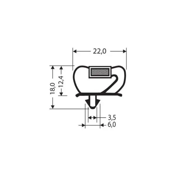 Indrukprofiel met magneet m25 - 2.55mtr/lng Merkproduct