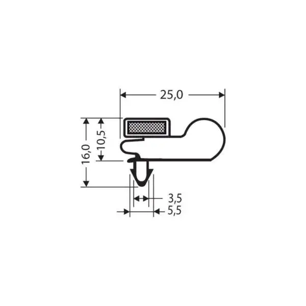 Actieprijs Indrukprofiel met magneet m25 - 2.5mtr/lng