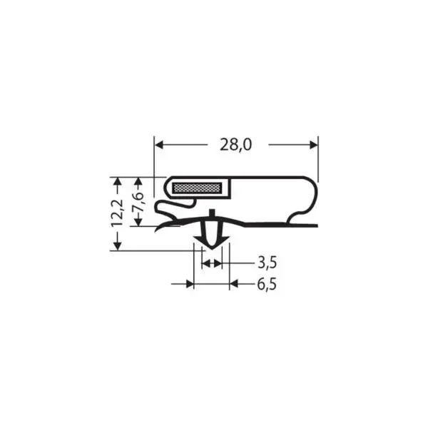 Betrouwbaar Indrukprofiel met magneet m25 - 2.55mtr/lng