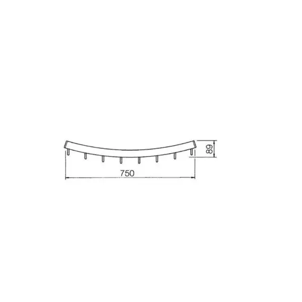 Shop Nu Aluminium vleesbaar gebogen onder - afwerking : e5/c31 - 750mm