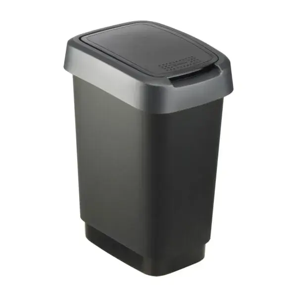 Afvalbak twist 24.8 x 18.1 x 33 cm 10 l zilver Nieuw