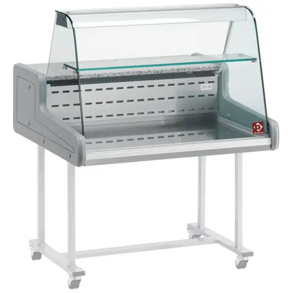 Superprijs Diamond gekoelde vitrinetoonbank SUP10-ZC/R2-2EME 1000x930x660mm gebogen frontglas +4°/+6° horeca-expositie