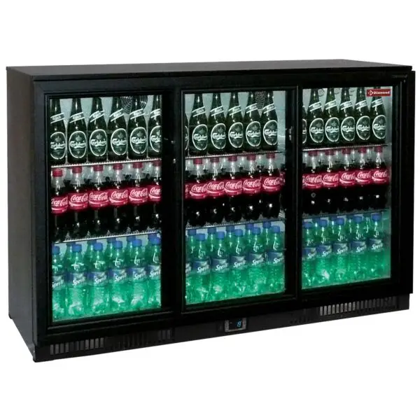 Meest Verkocht Diamond Flessenkoeler geventileerd Back Bar 1350x515x870mm 0,26kW 230V 3 schuifdeuren