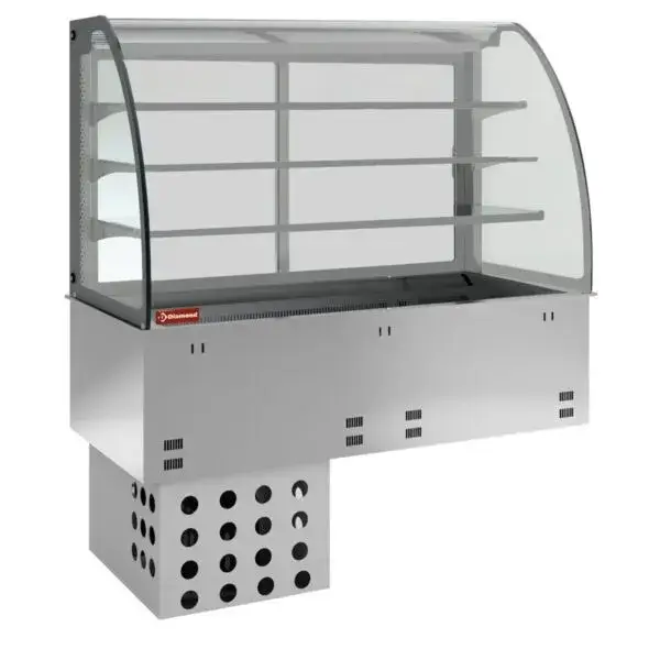 Kuipelement en gesloten uitstalvitrine 3 niveau's, gekoeld, geventileerd, 2x gn 1/1 Premium