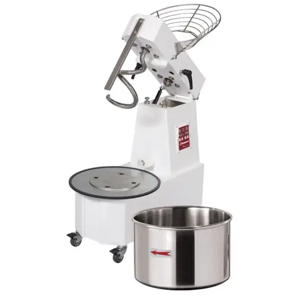 Spiraalkneder 53 liters kantelbare kop, verwijderbare kuip, 2 snelheden, - automatisch, digitaal, op wielen Direct Verzonden