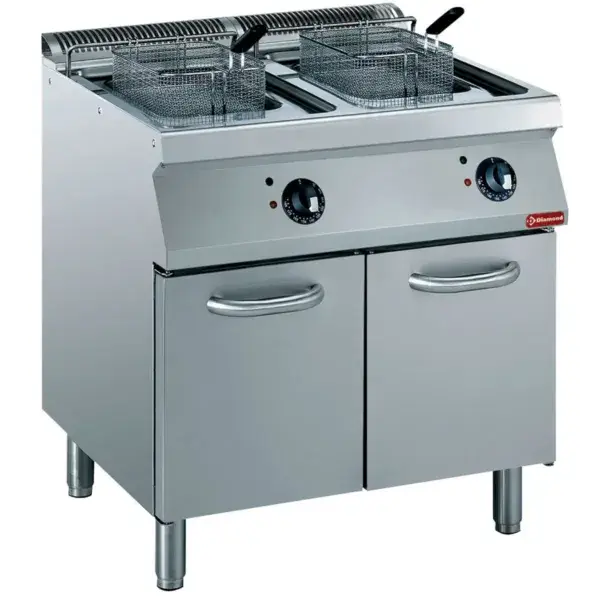 Speciale Aanbieding Elektrische friteuse kuip "y" 2x 15 liter, buitenkant elementen op kast