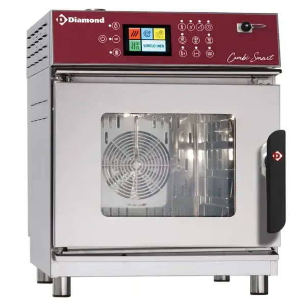 Elektrische stoom/convectieoven, 4x gn2/3 touch screen+ auto-cleaning Op = Op