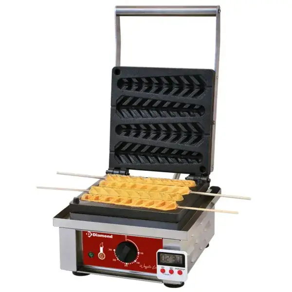 Populair Elektrisch wafelijzer "wafels op stokjes", 4 stuks. + timer