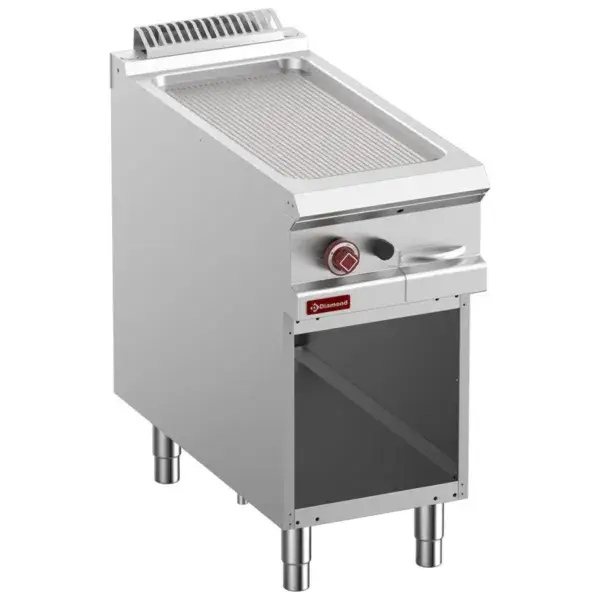 Laatste Kans Bakplaat op gas met geribde plaat, module 1/2, op open kast