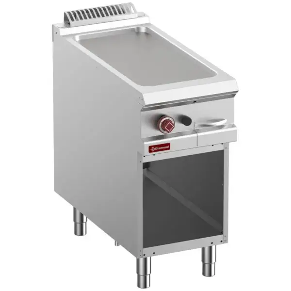 Vlakke bakplaat op gas, module 1/2, op open kast Op = Op