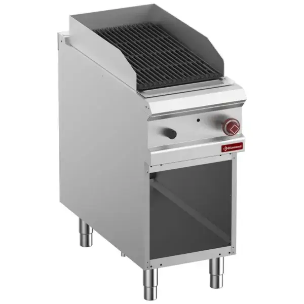 Gaslavasteengrill, 1/2 module , 2-zijdig gietijzeren rooster, open kast Alleen Vandaag