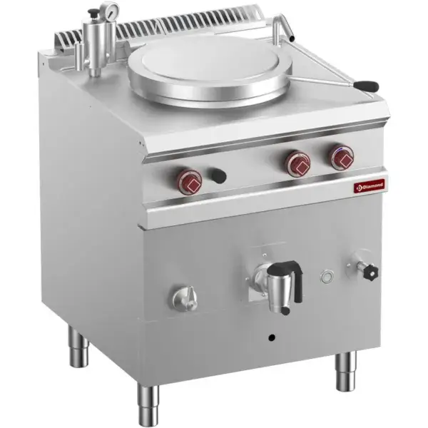 Ronde gas kookketel 50 liter, indirecte verwarming Direct Verzonden