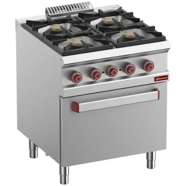 Gereduceerde Prijs Gasfornuis 4 gasbranders, elektrische oven gn 2/1