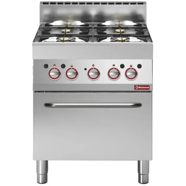 Must-Have Gasfornuis 4 branders met elektrische convectie-oven gn 1/1