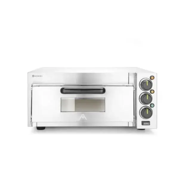 Hendi compacte pizzaoven HE220290 zilver 230V 2000W 580x560x275mm voor pizza's tot ø39cm Op = Op