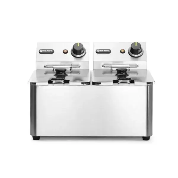 Hendi friteuse Kitchen Line 2x4L 6000W 230V roestvrij staal Op = Op