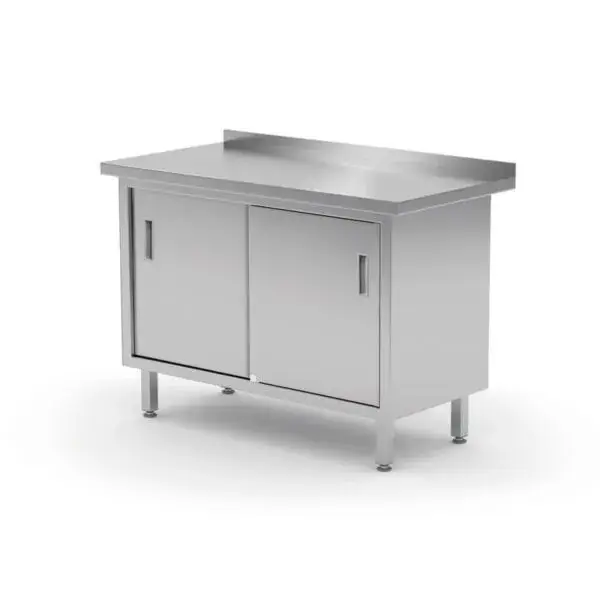 Wandtafelkast met schuifdeuren - gelast, hendi, profi line, 1600x600x(h)850mm Bestseller