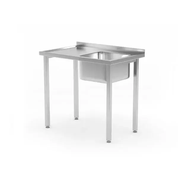 Spoeltafel, met bouten, hendi, kitchen line, spoelbak aan de rechterkant, 800x600x(h)850mm Nieuw