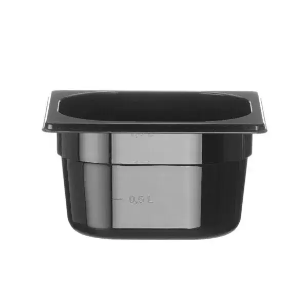 Exclusieve Aanbieding Container gn 1/6 zwart polycarbonaat, hendi, profi line, gn 1/6, 1,6l, zwart, 176x162x(h)100mm