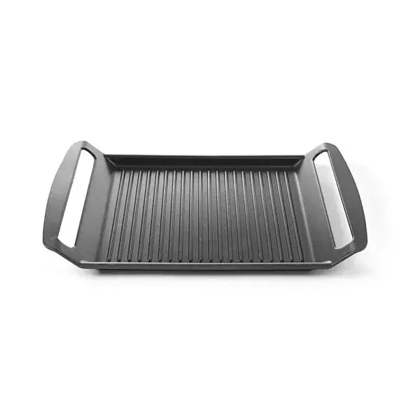 Hendi grillplaat 390x260x35 mm aluminium met antiaanbaklaag en ronde inductiebodem Gecertificeerd