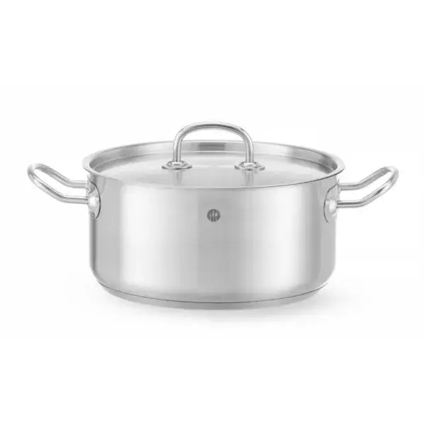 Direct Verzonden Kookpan laag - met deksel, hendi, kitchen line, 4,9l, ⌀240x(h)110mm