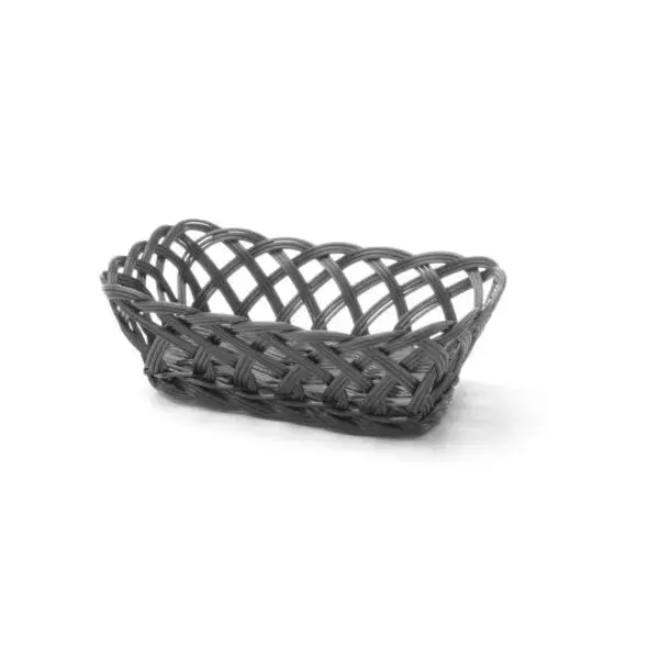 Voordeelprijs Hendi geweven rechthoekige mand zwart 225x150x65mm kunststof afwasmachinebestendig