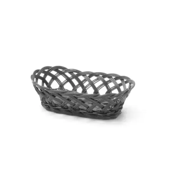 Aanbieding Hendi geweven ovale mand 225x130x55 mm zwart polypropyleen vaatwasbestendig