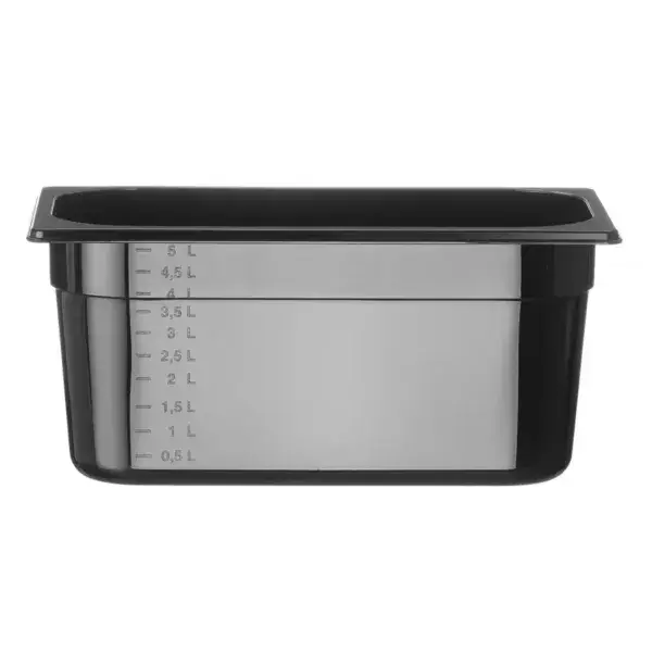 Container gn 1/3 zwart polycarbonaat, hendi, profi line, gn 1/3, 5,7l, zwart, 325x176x(h)150mm Flitsaanbieding