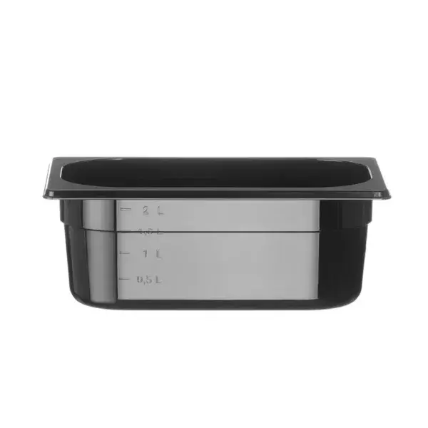 Flitsaanbieding Container gn 1/4 zwart polycarbonaat, hendi, profi line, gn 1/4, 2,8l, zwart, 265x162x(h)100mm