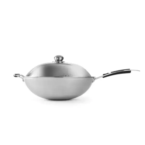Hendi wok Profi Line Ø360x180mm roestvaststaal softgrip steel gas- en inductiekookplaat Lage Kosten